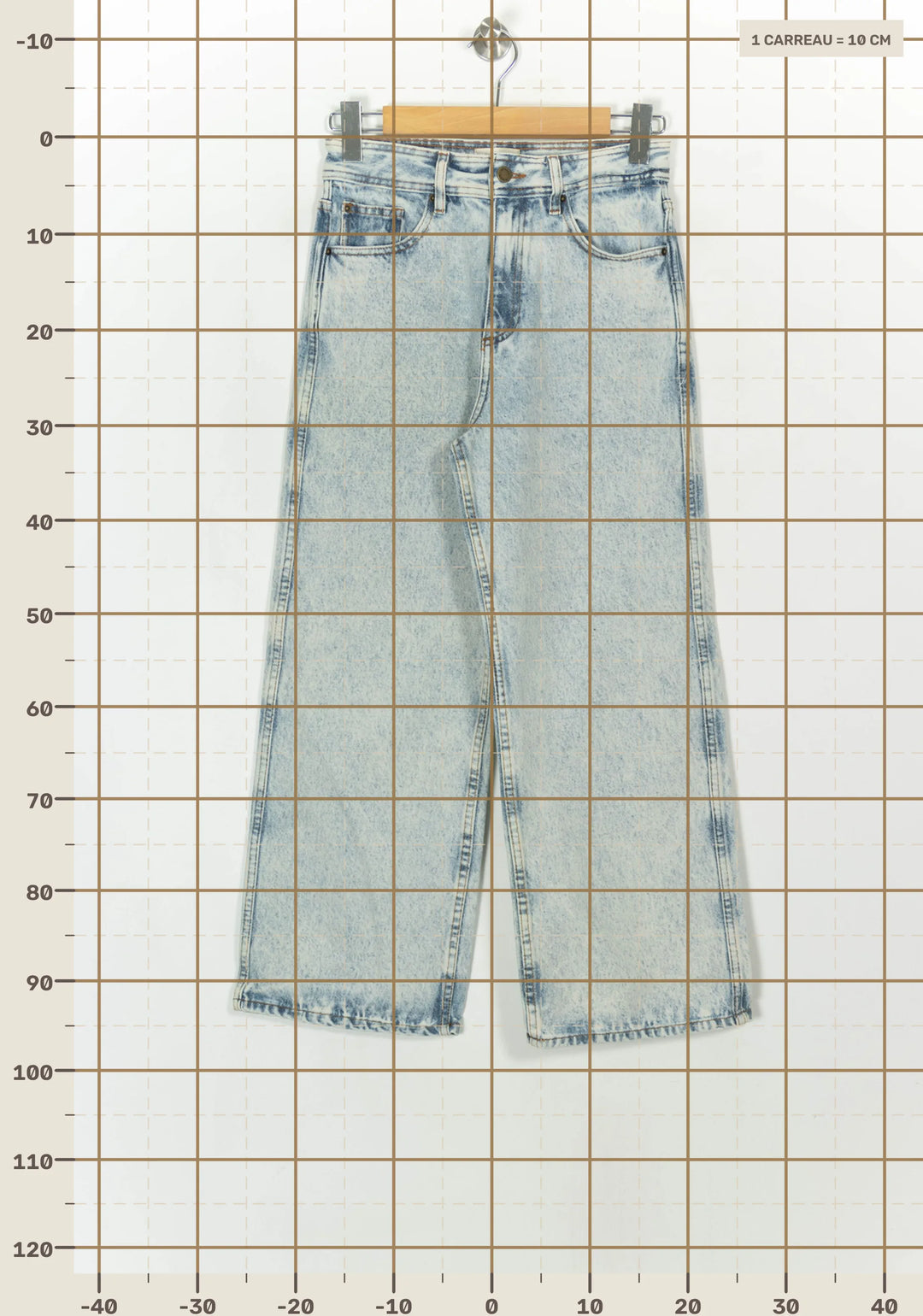 Jean Large Bleu Clair - Taille S/36 de la marque Sézane | PARAD118643 - Vendu par Paradigme - Image 4