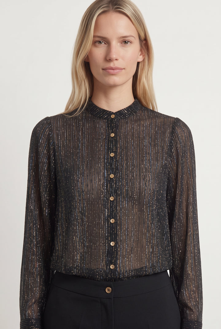Blouse Noire et Dorée - Taille XS/34 de la marque Zadig&amp;Voltaire | PARAD118649 - Vendu par Paradigme - Image 1