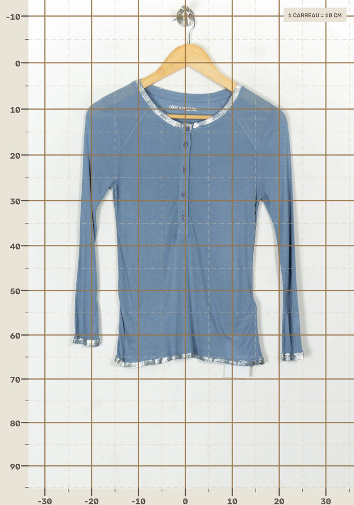 Henley Bleu - Taille S/36 de la marque Zadig&amp;Voltaire | PARAD118650 - Vendu par Paradigme - Image 4