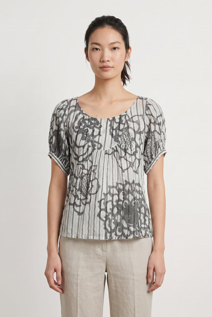 Blouse Grise et Blanche - Taille S/36 de la marque Antik Batik | PARAD118657 - Vendu par Paradigme - Image 1