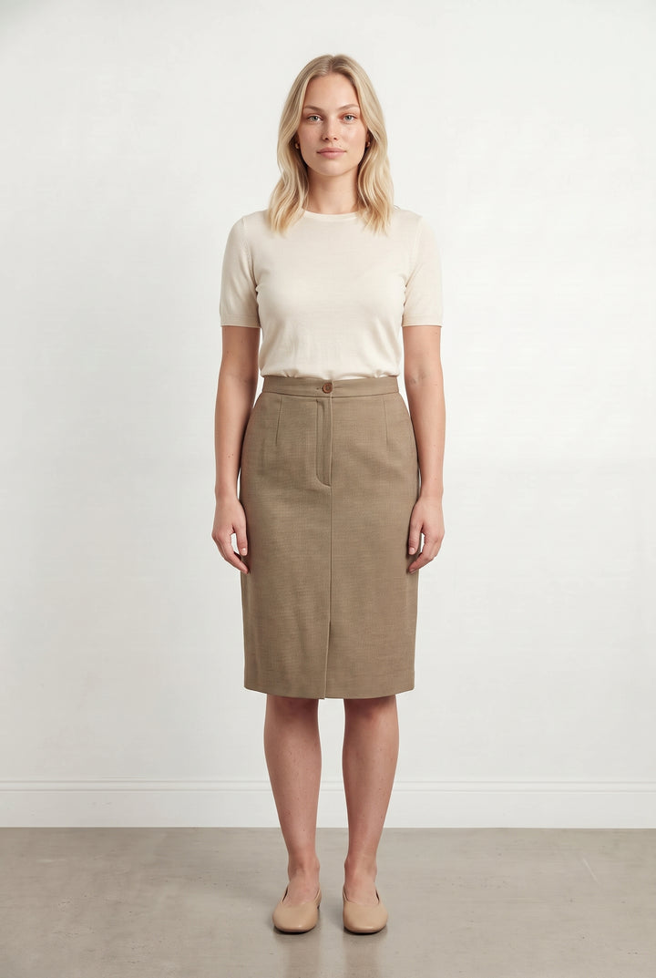 Jupe Crayon Beige - Taille L/40 de la marque Max Mara | PARAD118660 - Vendu par Paradigme - Image 1