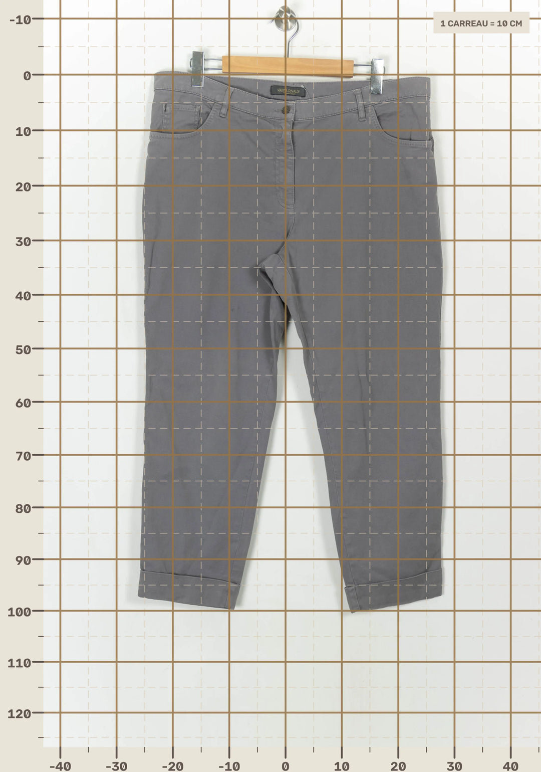 Pantalon Chino Gris - Taille XXXL/46 de la marque Marina Rinaldi | PARAD118669 - Vendu par Paradigme - Image 4