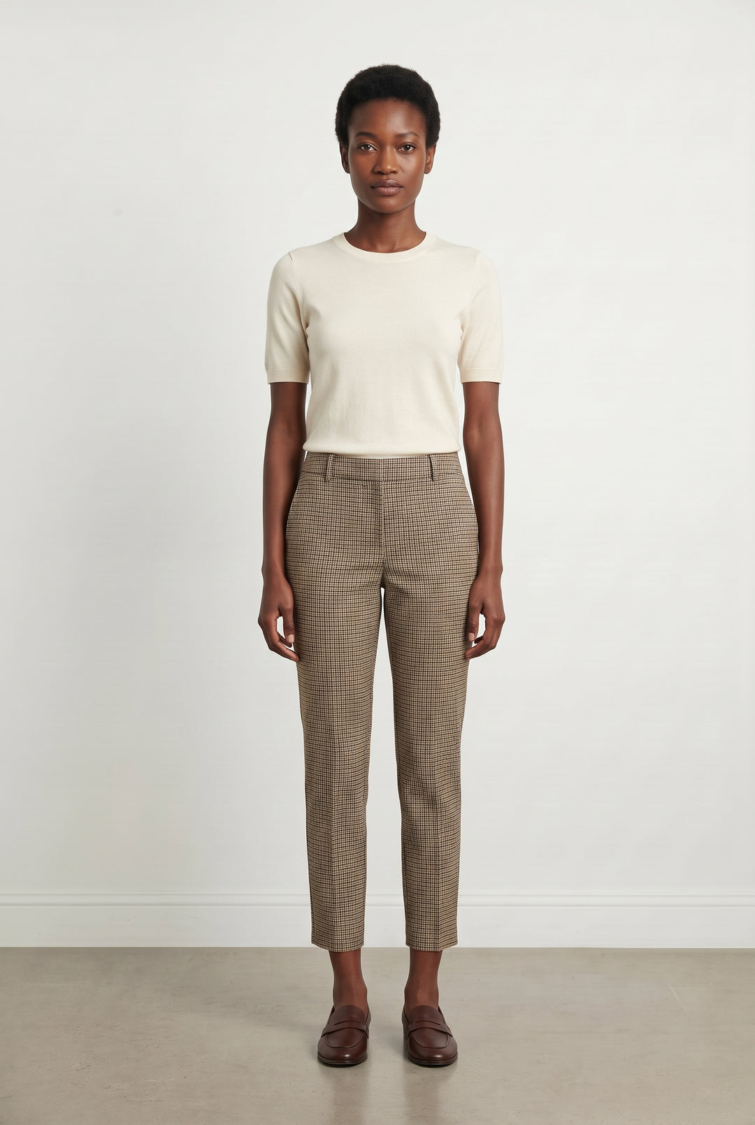 Pantalon Carreaux Marron et Noir - Taille S/36 de la marque Sézane | PARAD118679 - Vendu par Paradigme - Image 1
