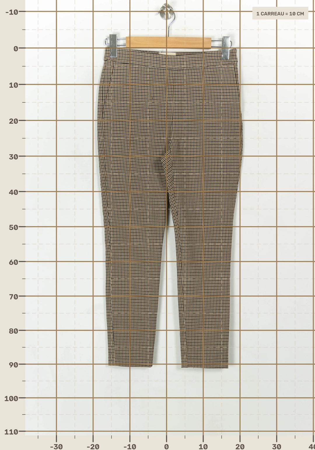 Pantalon Carreaux Marron et Noir - Taille S/36 de la marque Sézane | PARAD118679 - Vendu par Paradigme - Image 4