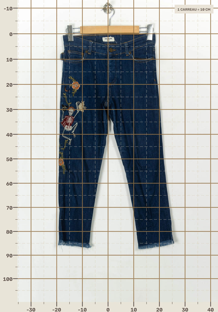 Jean Brodé Bleu - Taille XS/34 de la marque Zadig&amp;Voltaire | PARAD118683 - Vendu par Paradigme - Image 4