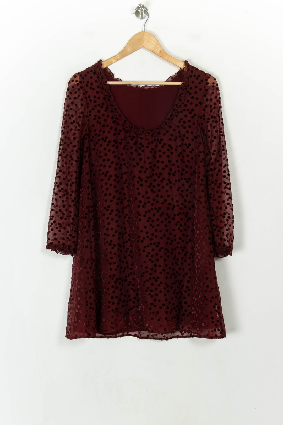 Robe à Pois Bordeaux - Taille XS/34 de la marque Sézane | PARAD118692 - Vendu par Paradigme - Image 5