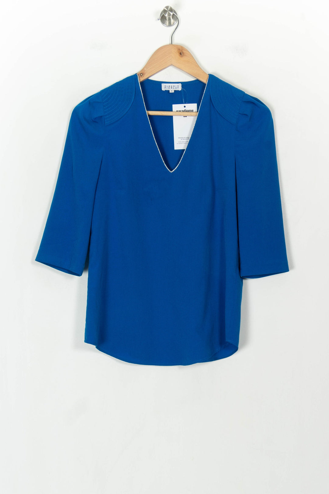 Blouse Bleue - Taille S/36 de la marque Claudie Pierlot | PARAD118694 - Vendu par Paradigme - Image 2