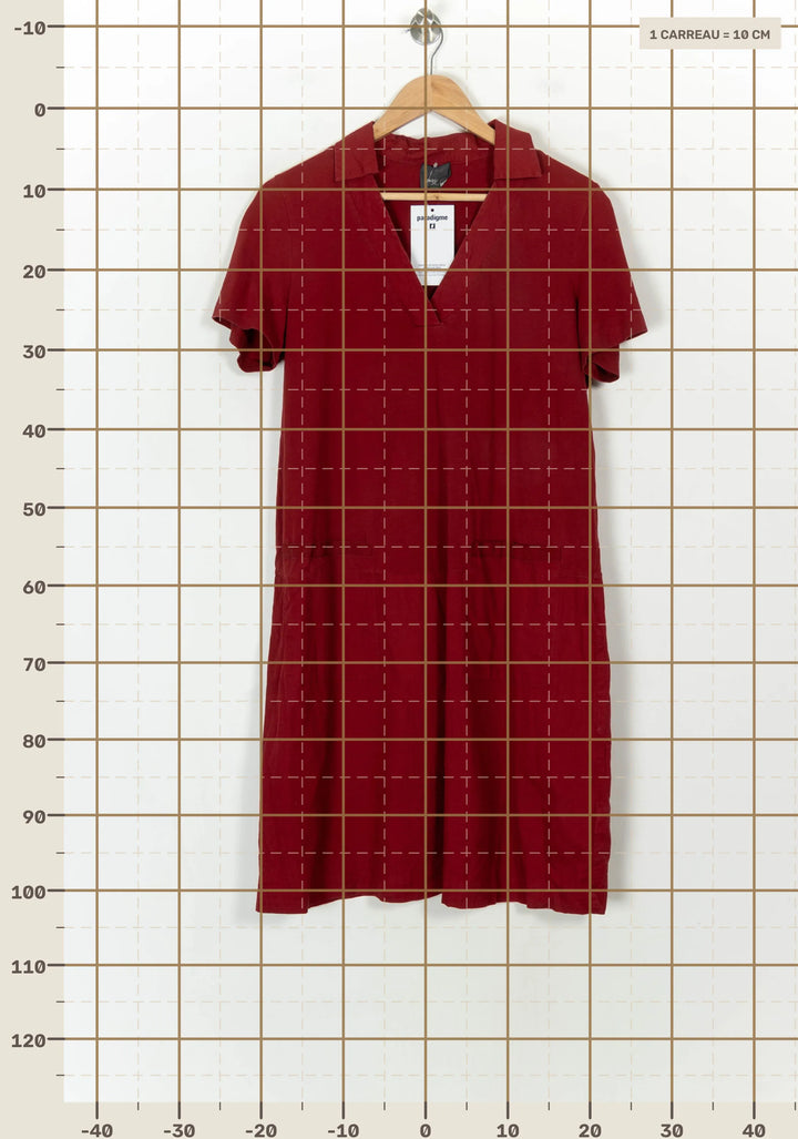 Robe Chemise Bordeaux - Taille S/36 de la marque Marina Rinaldi | PARAD118695 - Vendu par Paradigme - Image 4