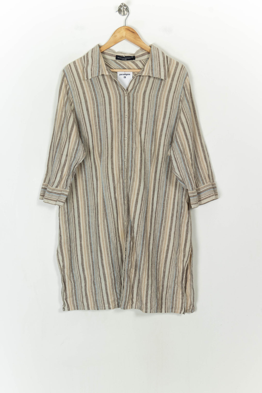 Robe Chemise Beige et Gris - Taille XXXL/46 de la marque Marina Rinaldi | PARAD118696 - Vendu par Paradigme - Image 2