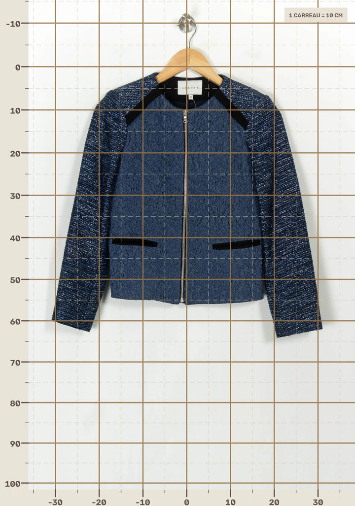 Veste Bleu - Taille S/36 de la marque Sandro | PARAD118699 - Vendu par Paradigme - Image 4