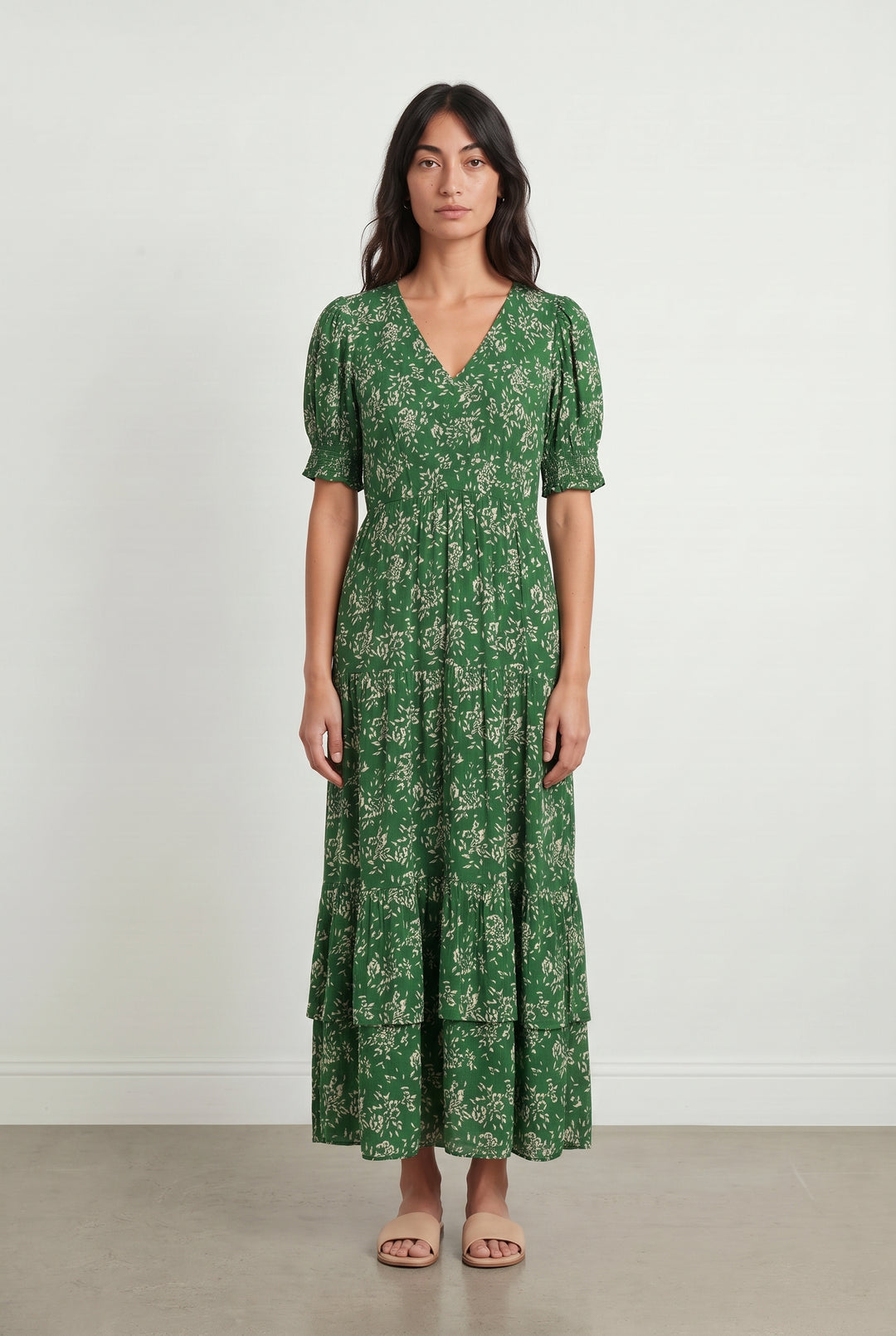 Robe Longue Verte et Blanche - Taille XS/34 de la marque ba&amp;sh | PARAD118700 - Vendu par Paradigme - Image 1