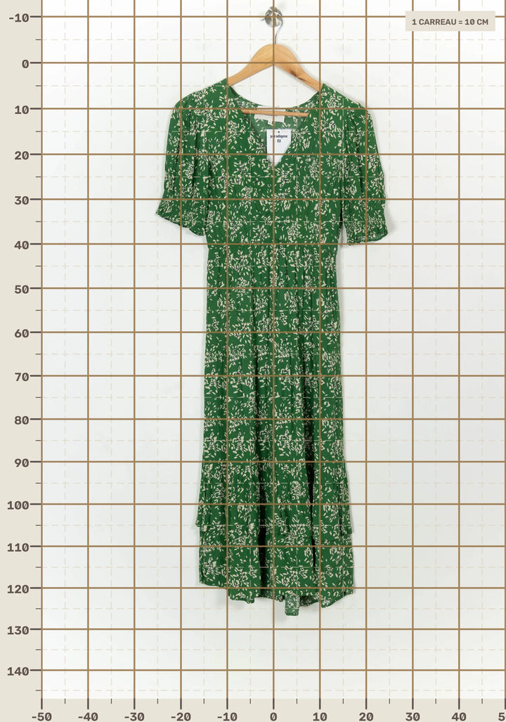 Robe Longue Verte et Blanche - Taille XS/34 de la marque ba&amp;sh | PARAD118700 - Vendu par Paradigme - Image 4