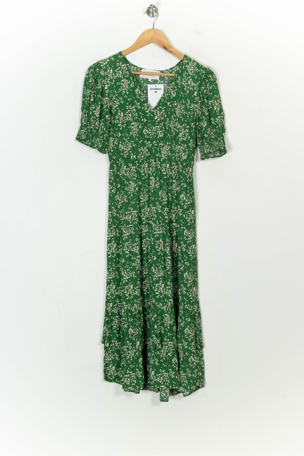 Robe Longue Verte et Blanche - Taille XS/34 de la marque ba&sh | PARAD118700 - Vendu par Paradigme - Image 2