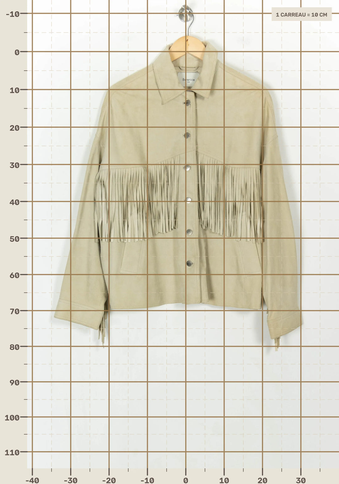 Veste à Franges Beige - Taille M/38 de la marque Bérénice | PARAD118711 - Vendu par Paradigme - Image 4