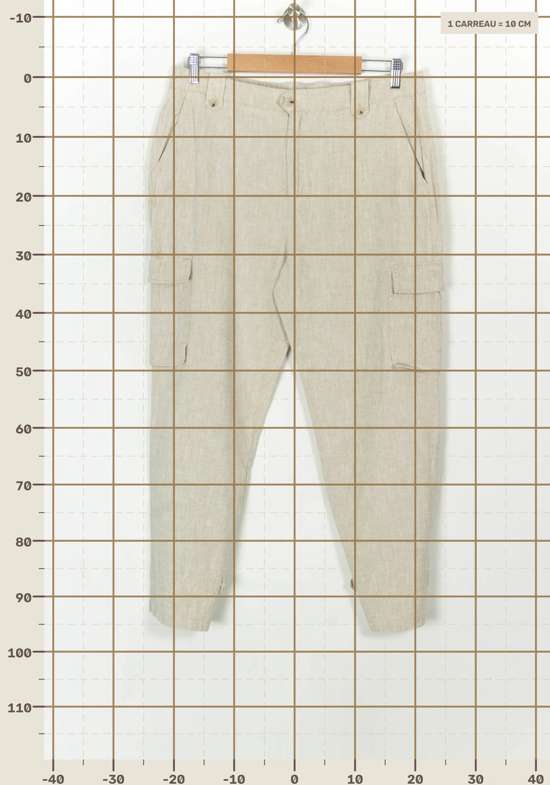 Pantalon Cargo Beige - Taille XXL/44 de la marque Indies | PARAD118724 - Vendu par Paradigme - Image 4