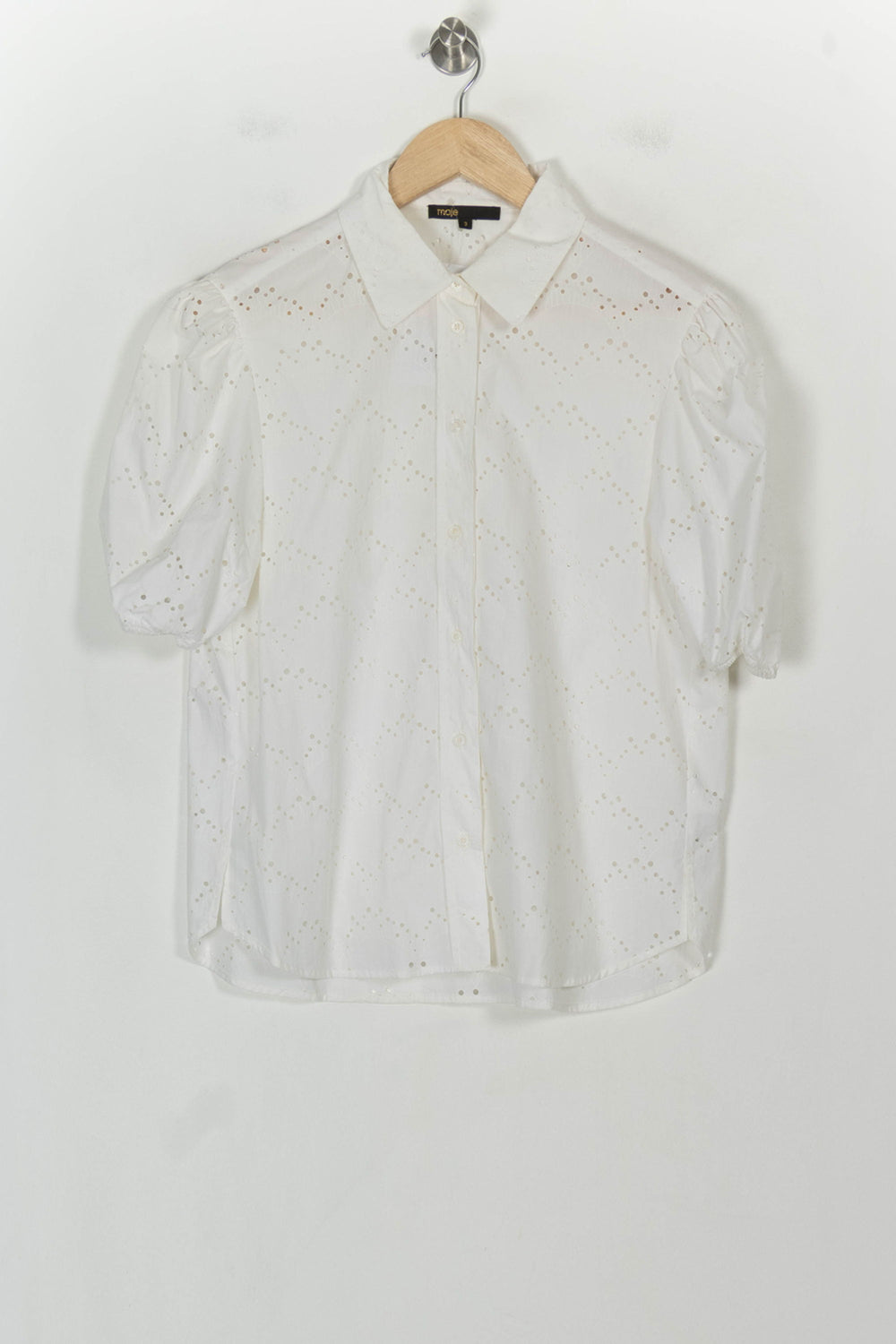 Chemise Brodée Blanche - Taille L/40 de la marque Maje | PARAD118735 - Vendu par Paradigme - Image 2