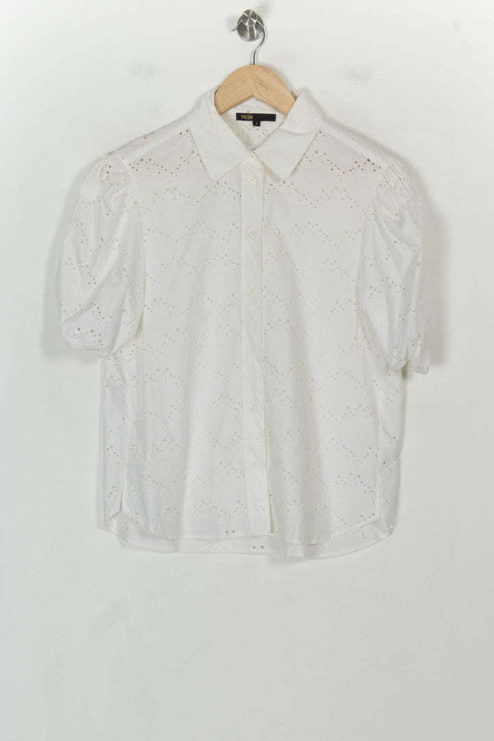 Chemise Brodée Blanche - Taille L/40 de la marque Maje | PARAD118735 - Vendu par Paradigme - Image 2