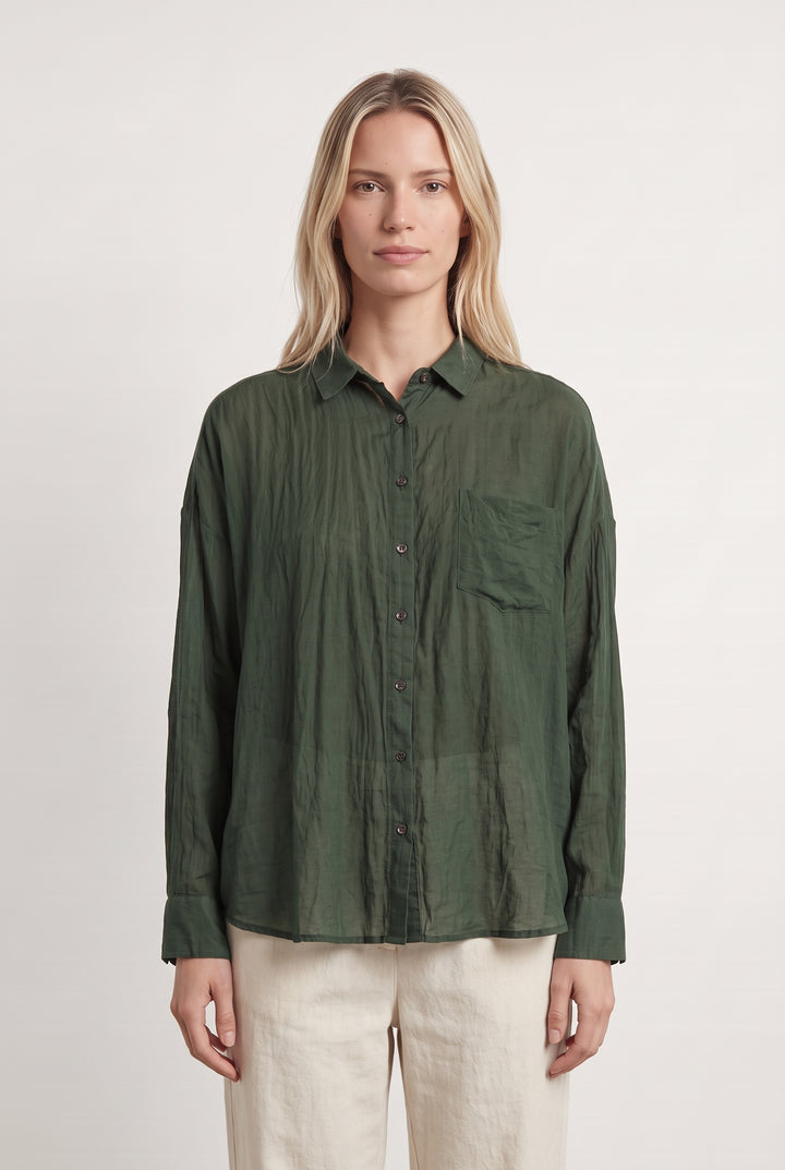 Chemise à Manches Longues Verte - Taille M/38 de la marque Bérénice | PARAD118739 - Vendu par Paradigme - Image 1