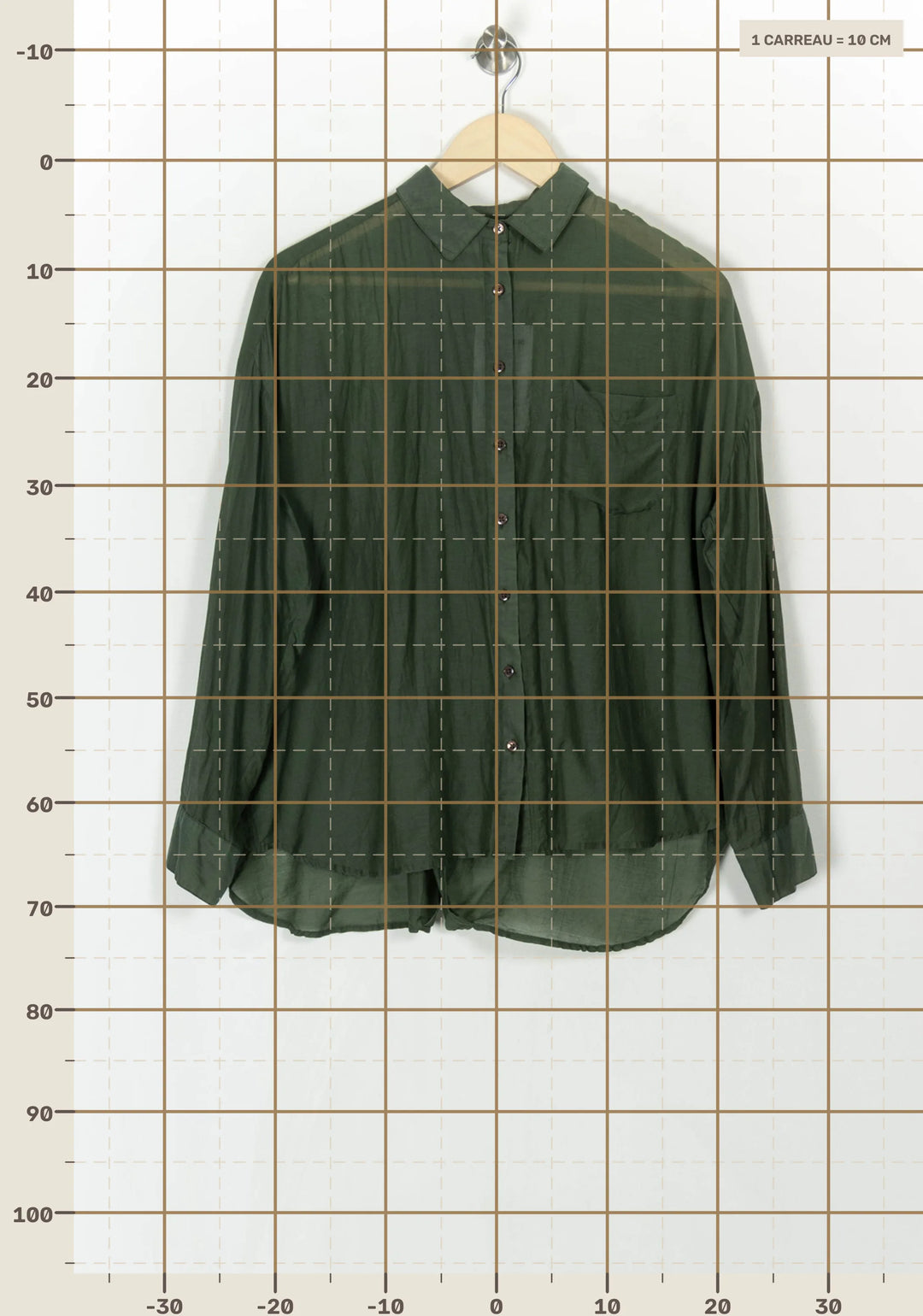 Chemise à Manches Longues Verte - Taille M/38 de la marque Bérénice | PARAD118739 - Vendu par Paradigme - Image 4