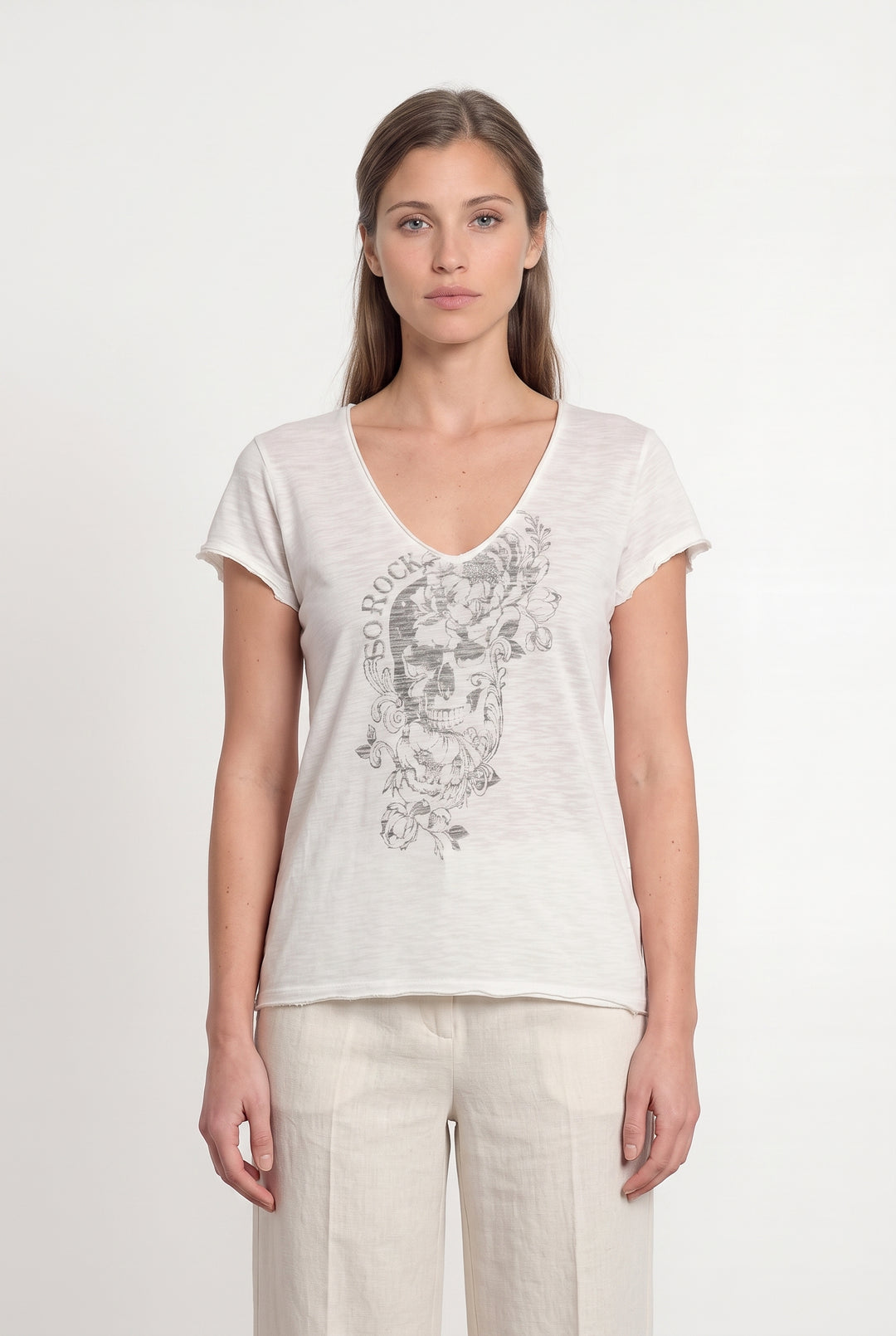 Tee-shirt Blanc - Taille S/36 de la marque IKKS | PARAD118748 - Vendu par Paradigme - Image 1