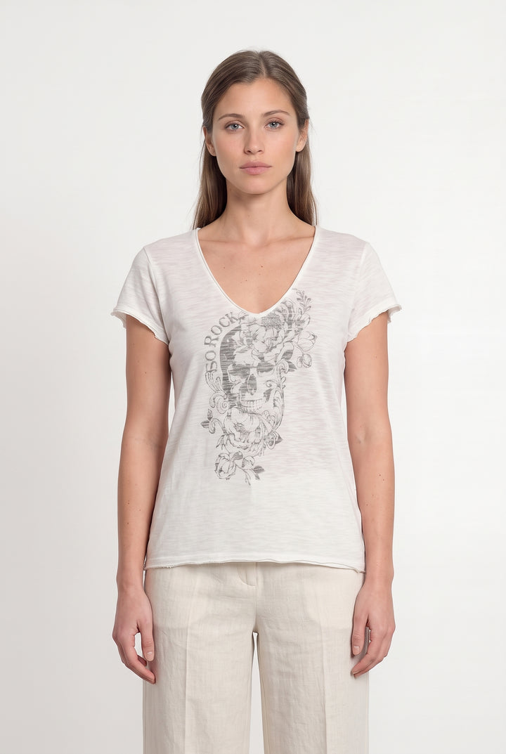 Tee-shirt Blanc - Taille S/36 de la marque IKKS | PARAD118748 - Vendu par Paradigme - Image 1