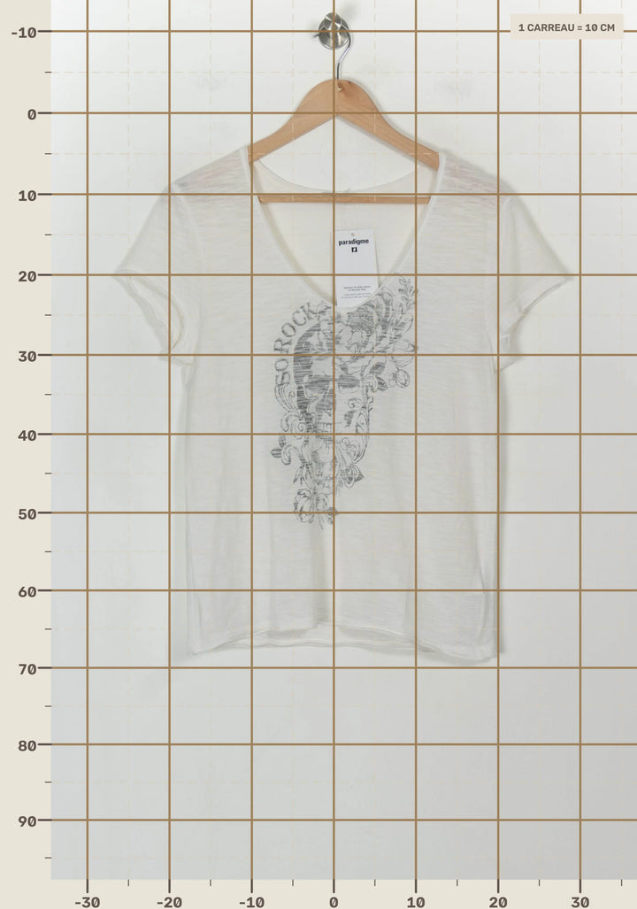 Tee-shirt Blanc - Taille S/36 de la marque IKKS | PARAD118748 - Vendu par Paradigme - Image 4