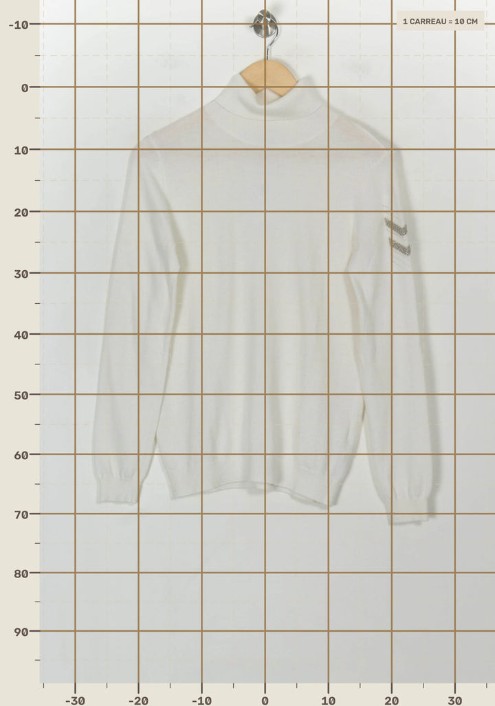 Pull Blanc - Taille S/36 de la marque IKKS | PARAD118751 - Vendu par Paradigme - Image 4