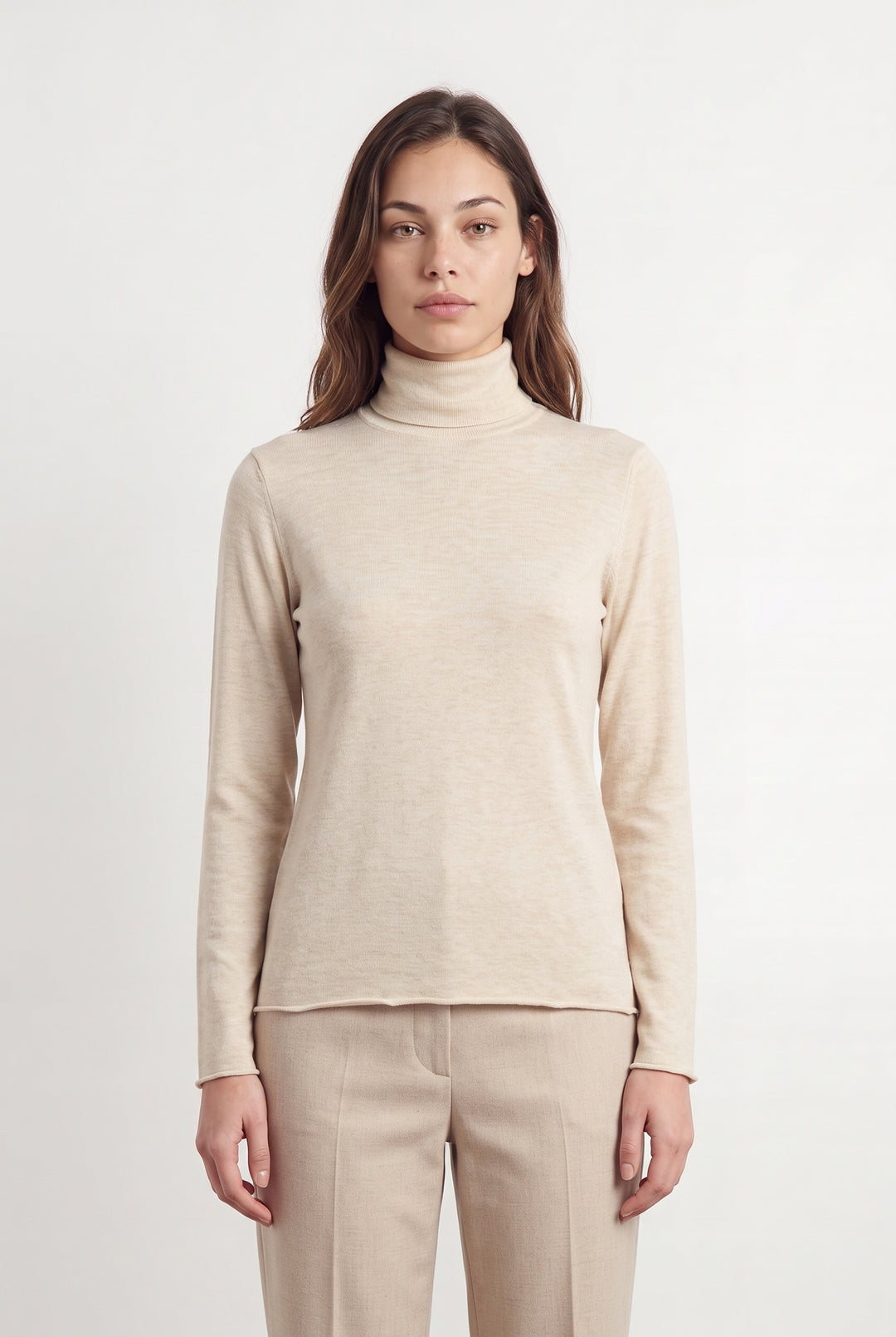 Pull Col Roulé Beige - Taille XS/34 de la marque Galeries Lafayette | PARAD118752 - Vendu par Paradigme - Image 1