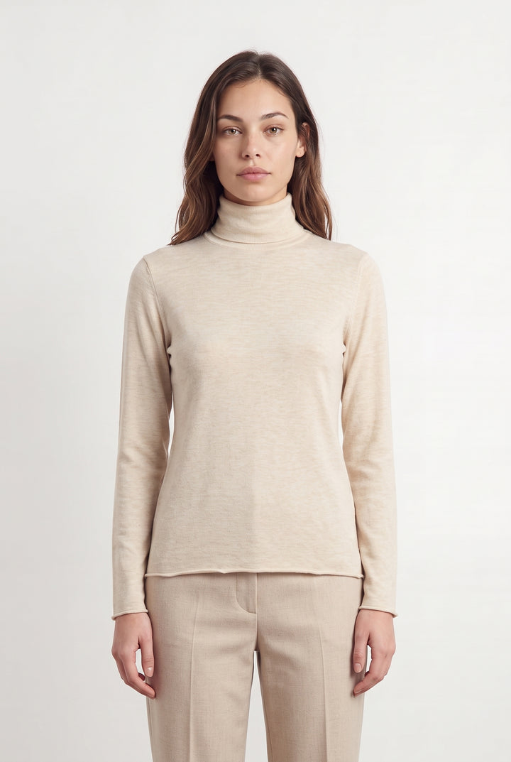 Pull Col Roulé Beige - Taille XS/34 de la marque Galeries Lafayette | PARAD118752 - Vendu par Paradigme - Image 1