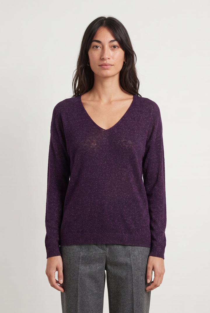 Pull Violet - Taille XS/34 de la marque Caroll | PARAD118753 - Vendu par Paradigme - Image 1