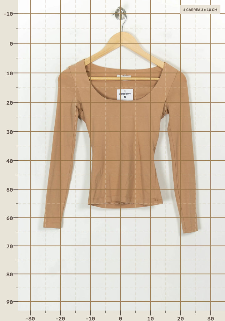 Top Manches Longues Beige - Taille XS/34 de la marque Kookai | PARAD118754 - Vendu par Paradigme - Image 4