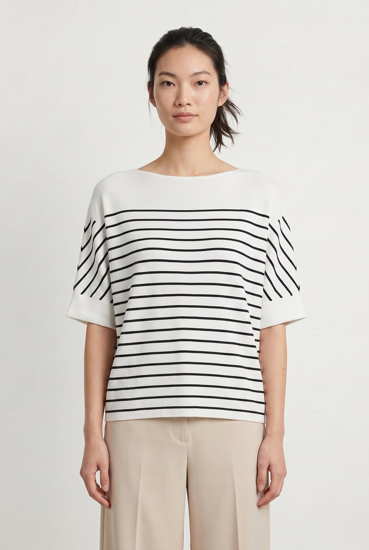 Pull Blanc et Noir - Taille S/36 de la marque Caroll | PARAD118756 - Vendu par Paradigme - Image 1