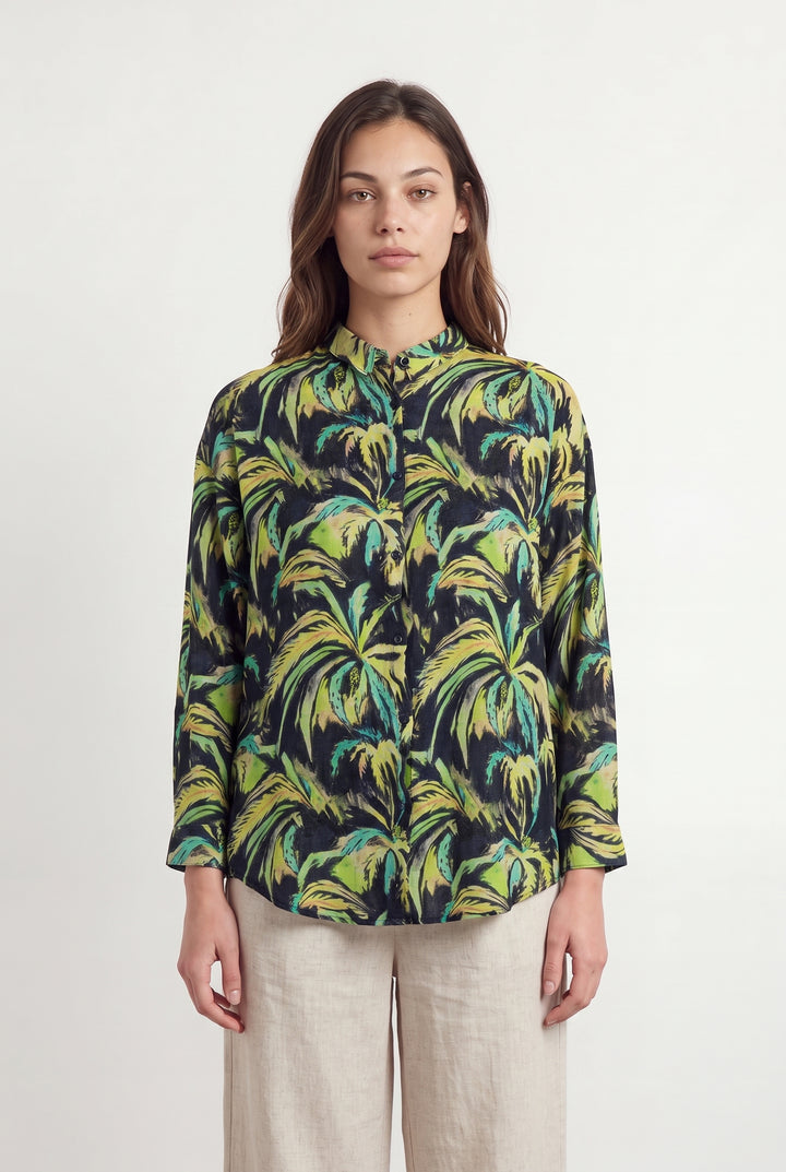 Chemise Imprimée Verte et Jaune - Taille XS/34 de la marque American Vintage | PARAD118763 - Vendu par Paradigme - Image 1