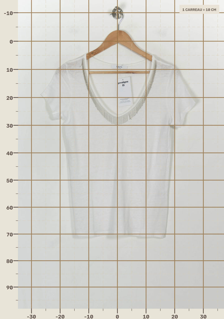 Tee-shirt Blanc - Taille S/36 de la marque ZAPA | PARAD118776 - Vendu par Paradigme - Image 4