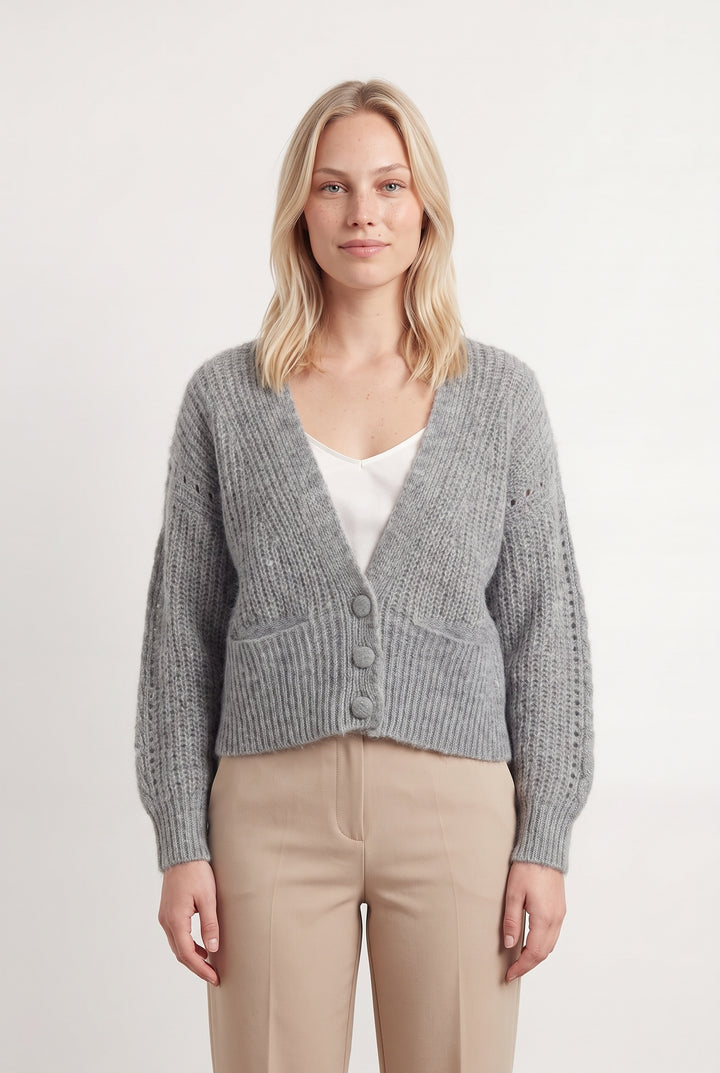 Cardigan Gris - Taille L/40 de la marque One Step | PARAD118782 - Vendu par Paradigme - Image 1