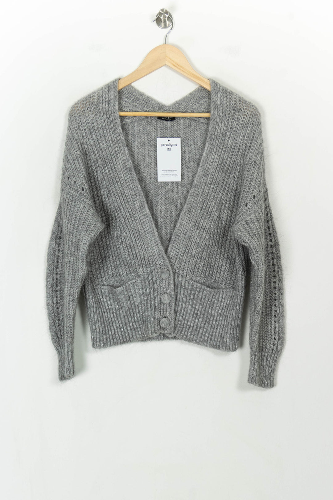Cardigan Gris - Taille L/40 de la marque One Step | PARAD118782 - Vendu par Paradigme - Image 2
