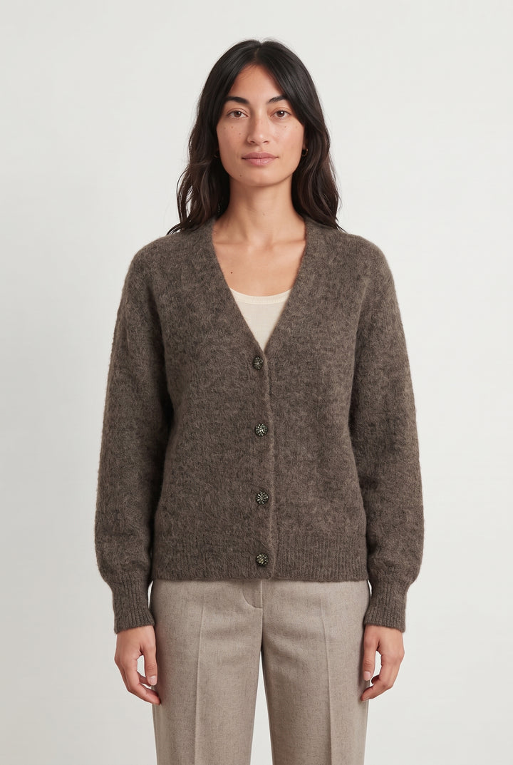 Cardigan Marron - Taille S/36 de la marque Caroll | PARAD118783 - Vendu par Paradigme - Image 1