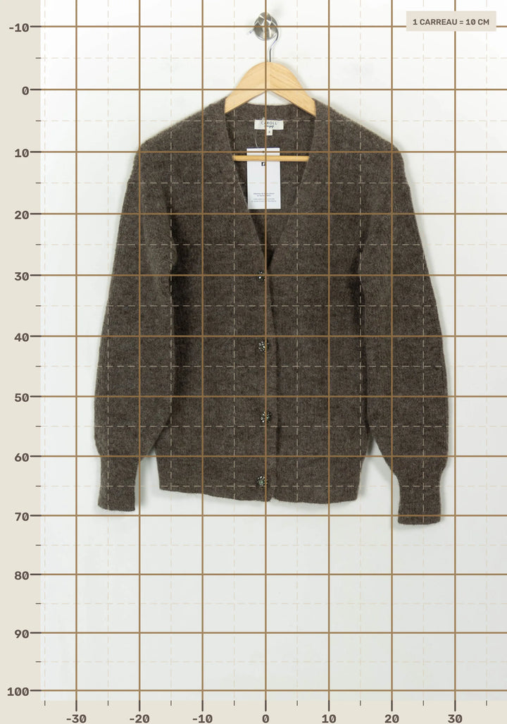Cardigan Marron - Taille S/36 de la marque Caroll | PARAD118783 - Vendu par Paradigme - Image 4