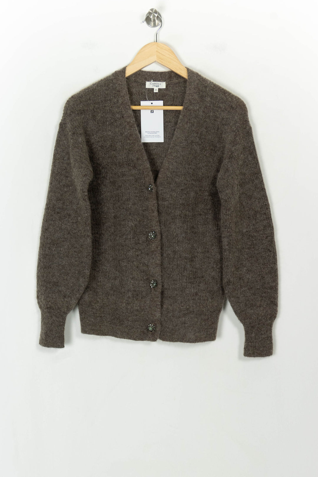 Cardigan Marron - Taille S/36 de la marque Caroll | PARAD118783 - Vendu par Paradigme - Image 2