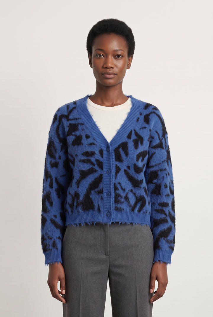 Cardigan Bleu et Noir - Taille S/36 de la marque One Step | PARAD118784 - Vendu par Paradigme - Image 1