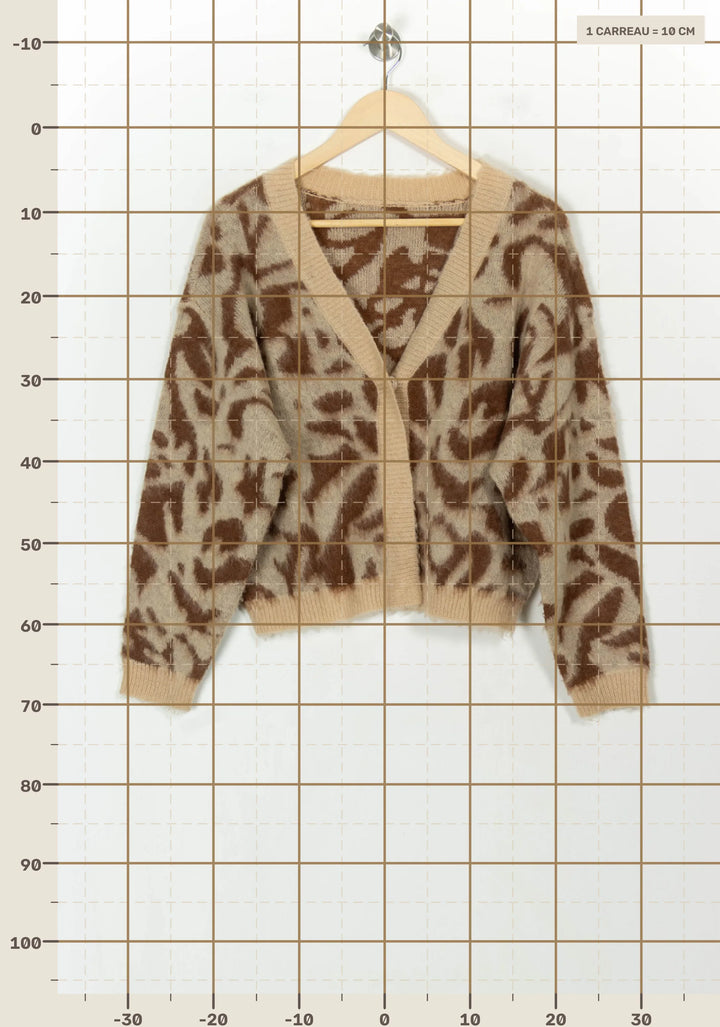 Cardigan Beige et Marron - Taille S/36 de la marque One Step | PARAD118787 - Vendu par Paradigme - Image 4