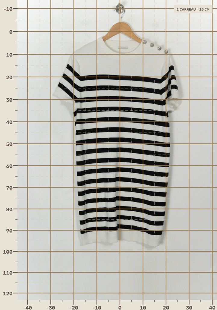 Robe Courte Blanche et Noire - Taille M/38 de la marque IKKS | PARAD118790 - Vendu par Paradigme - Image 4