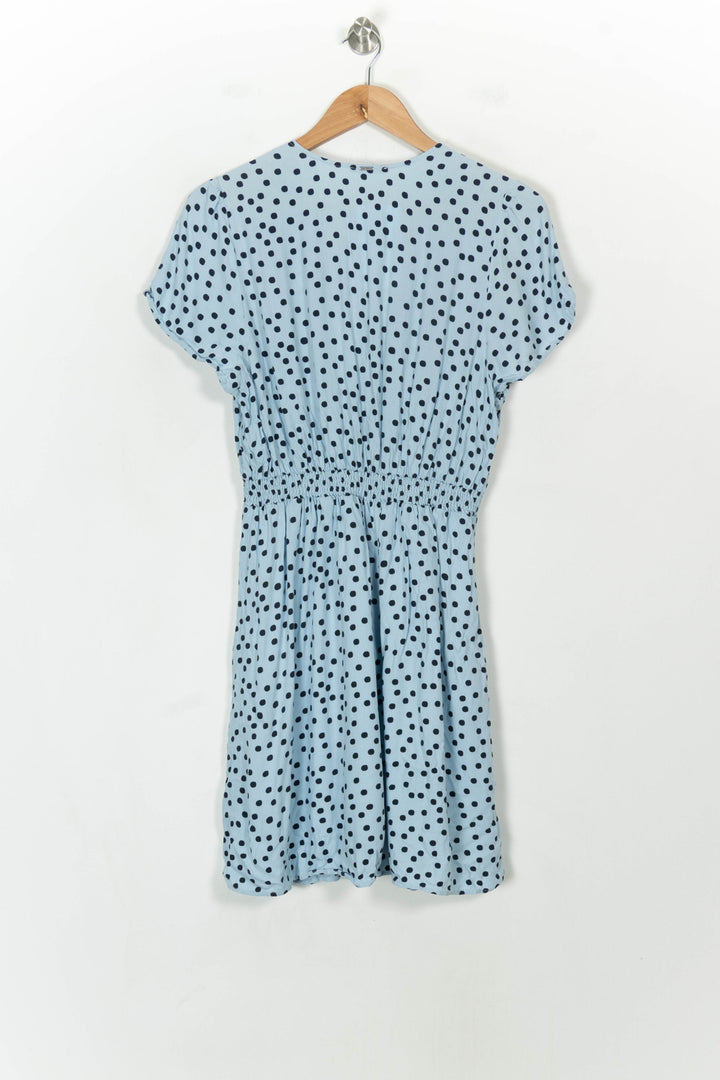 Robe Courte Bleue à Pois Noirs - Taille L/40 de la marque IKKS | PARAD118792 - Vendu par Paradigme - Image 5