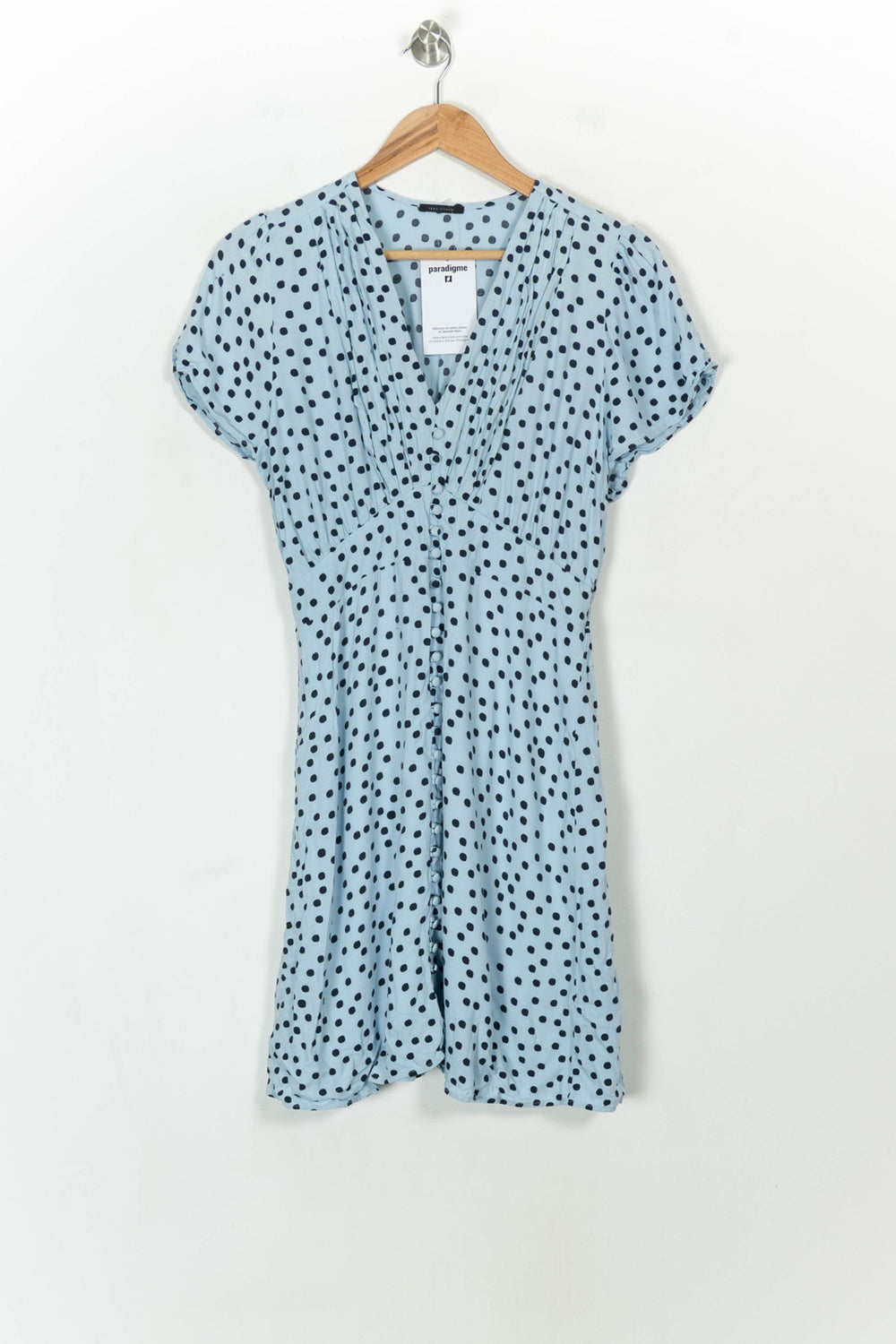Robe Courte Bleue à Pois Noirs - Taille L/40 de la marque IKKS | PARAD118792 - Vendu par Paradigme - Image 2
