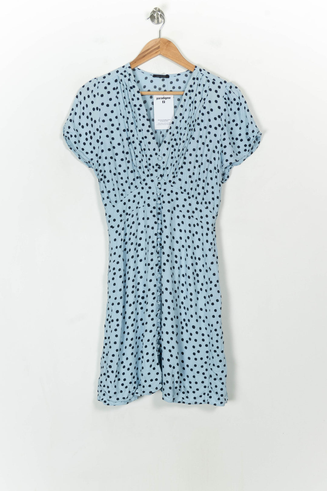 Robe Courte Bleue à Pois Noirs - Taille L/40 de la marque IKKS | PARAD118792 - Vendu par Paradigme - Image 2