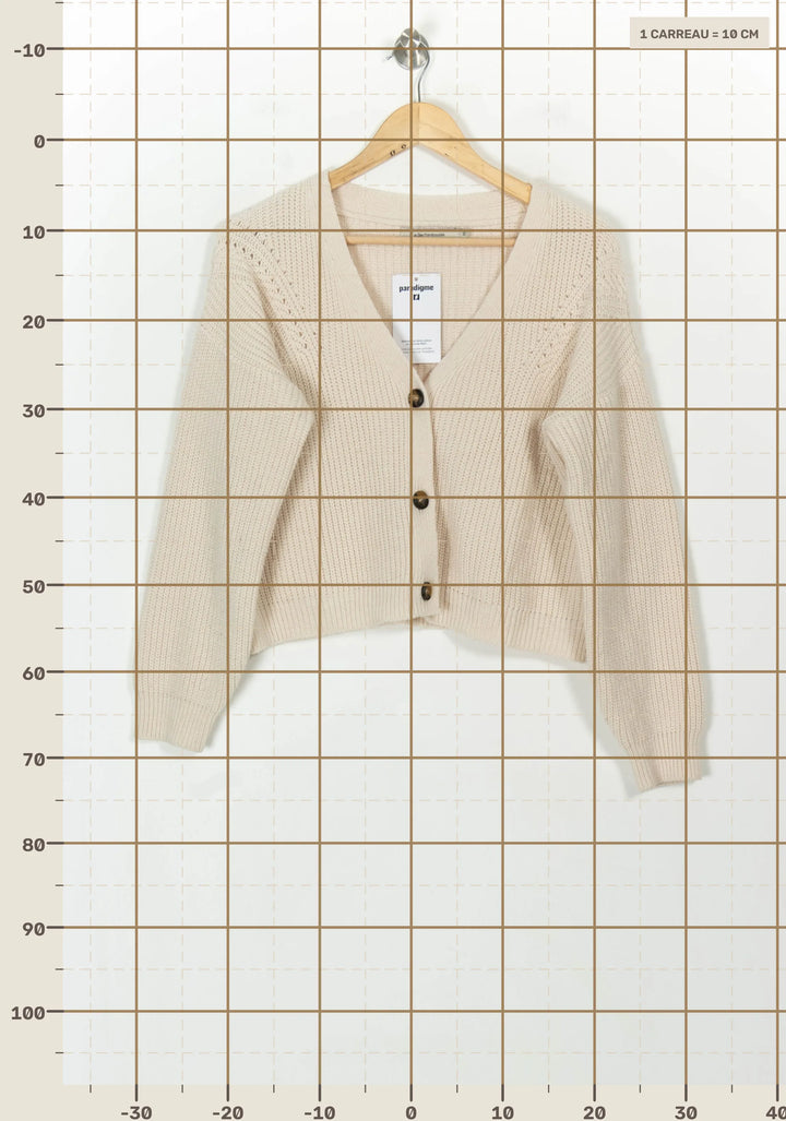 Cardigan Beige - Taille XS/34 de la marque La Fée Maraboutée | PARAD118794 - Vendu par Paradigme - Image 4