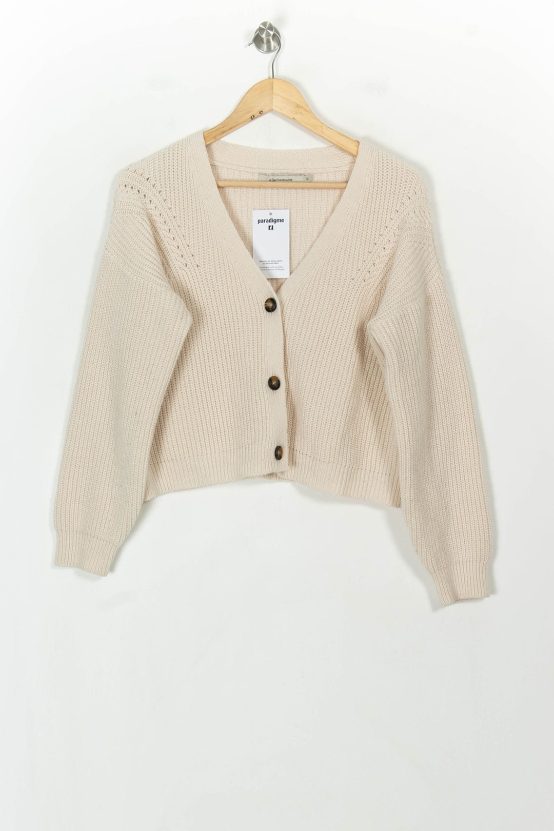 Cardigan Beige - Taille XS/34 de la marque La Fée Maraboutée | PARAD118794 - Vendu par Paradigme - Image 2