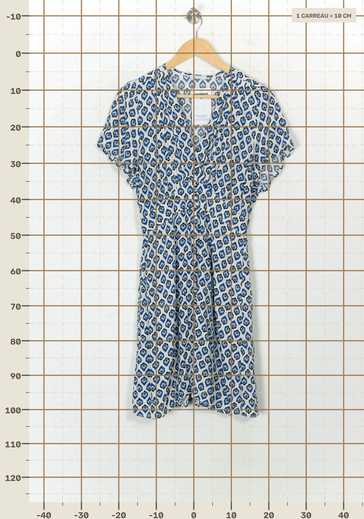 Robe Courte Bleue et Blanche - Taille L/40 de la marque IKKS | PARAD118796 - Vendu par Paradigme - Image 4