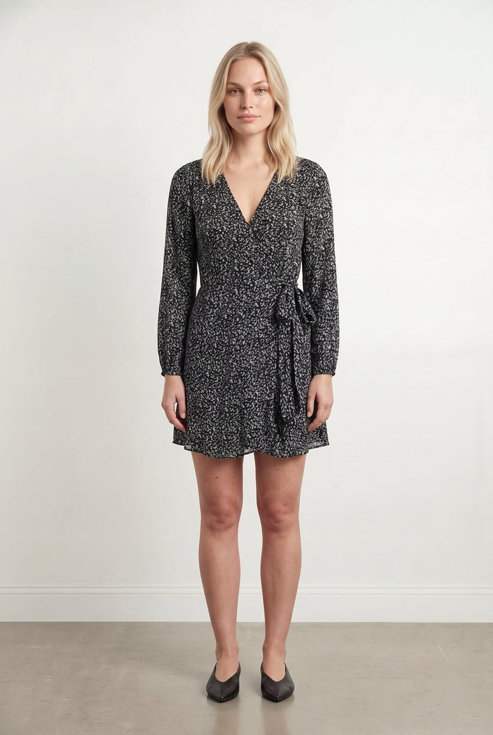 Robe Portefeuille Noire et Blanche - Taille L/40 de la marque IKKS | PARAD118797 - Vendu par Paradigme - Image 1