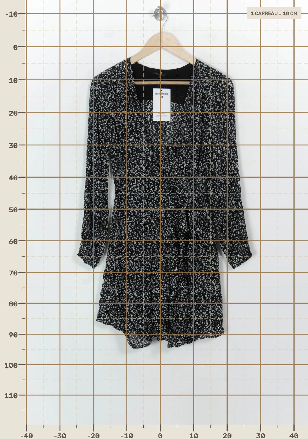 Robe Portefeuille Noire et Blanche - Taille L/40 de la marque IKKS | PARAD118797 - Vendu par Paradigme - Image 4
